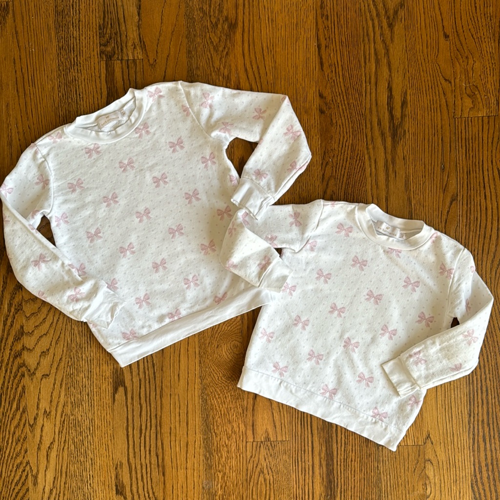Sal & Pimenta Bow Sweatshirts Sisters Size 4 & 8